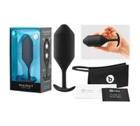 b-vibe - plug anal à boules double - 257g - silicone noir