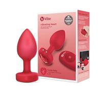 b-vibe cœur - vibro anal sans fil (rouge)