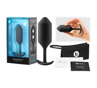 b-Vibe Snug Plug 3 - plug anal à double bille (180 g, noir)