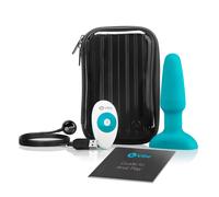 b-Vibe Plug anal Rimming - Vibrant rotatif télécommandé rechargeable Turquoise 15 cm