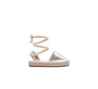 B&W Break&Walk - Espadrilles pour Fille avec Ruban pour Fille (Silver/Tailla 35)
