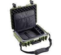 B&W International B&W Valise de Transport d'extérieur Type 5040 - Bronze Vert - avec Sacoche pour Ordinateur Portable - Étanche Selon la Certification IP67, résistante à la poussière, incassable et