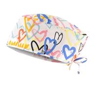 B-well Adelina Bonnet de bloc opératoire infirmière Bonnets de bloc opératoire Femme en détresse Accessoire pour personnel médical, Cœurs multicolores, Taille Unique