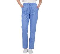 B-well ALESSI Pantalon médicale Femme Homme Pantalon Infirmiere Unisex avec 3 Poches Élastique Moyenne et Ceinture (Bleu Clair, M)