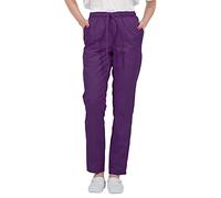 B-Well ALESSI Pantalon médicale Femme Homme Pantalon Infirmiere Unisex avec 3 Poches Élastique Moyenne et Ceinture Myrtille, XL