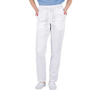 B-well ALESSI Vêtements Médicals Pantalon médicale Femme Homme Pantalon Infirmiere Unisex avec 3 Poches Élastique Moyenne et Ceinture (Blanc., 2XL)