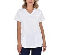 B-well Andrea Blouse Medicale Femme Uniforme Medical Femme à Manches Courtes et col en V Blanc 42
