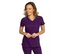 B-well Aurelia Blouse Médicale Femme En Microfibre, Antibactérienne, Anti-Odeurs, Infroissable, Col En V, Tunique Confortable Pour Infirmière, Aide-Soignante, Esthétique, Clinique, aubergine, M
