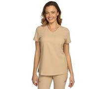 B-well Aurelia Blouse Médicale Femme En Microfibre, Antibactérienne, Anti-Odeurs, Infroissable, Col En V, Tunique Confortable Pour Infirmière, Aide-Soignante, Esthétique, Clinique, Crème, XL