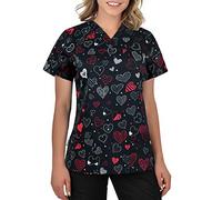 B-well Bambina Tunique à Enfiler pour Femme à Manches Courtes et col en V - Noir - Medium