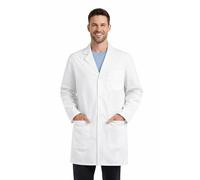 B-well LEONARDO Blouse de laboratoire pour homme, avec stretch, boucle pour carte d'identité et poches, blouse médicale respirante pour clinique, laboratoire et cabinet médical, Blanc., S