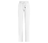 B-well Mauri Pantalon Médicale Femme Homme Tenue Infirmiere Pantalon Infirmiere élastique avec 7 Poches et Taille élastique, Blanc., S