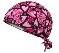 B-well Modena Capot en tissu pour infirmière, accessoire pour médecins, infirmières, dentistes, pharmaciens, vétérinaires, personnel médical, Motif cœurs Rose, taille unique