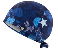 B-well Modena Élastique Calot Chirurgien Femme Calot Chirurgical Accessoire pour infirmières, dentistes, pharmaceutiques, vétérinaires, Vie Marine, Taille Unique