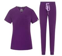 B-well NAOMI Ensemble de travail pour femme comprenant une casaque et un pantalon à enfiler, uniforme médical, veste à enfiler, haut avec pantalon, vêtement professionnel médical, avec élasthanne