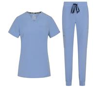 B-well NAOMI Ensemble de travail pour femme comprenant une casaque et un pantalon à enfiler, uniforme médical, veste à enfiler, haut avec pantalon, vêtement professionnel médical, avec élasthanne