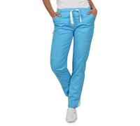B-well Pantalon de Travail médical Dante 5 Poches, Unisexe avec Taille élastique et Poches arrières, Pantalon Uniforme avec Taille Moyenne et Taille élastique - Bleu - S