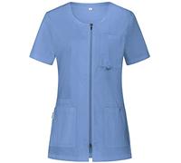 B-well Stella Blouse Médicale Professionnelle Infirmière Manches Courtes Col V Fermeture Éclair 4 Poches