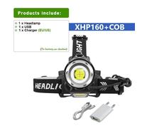 B-Xhp160 - Lampe Frontale Puissante À Led + Cob, Alimentée Par Batterie Rechargeable Par Usb, Zoom Très Lumineux, Idéale Pour La Pêche, Nouveau Modèle 18650