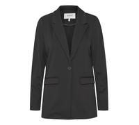 b.young BYRIZETTA Blazer long pour femme avec col à revers et bouton, coupe droite, avec stretch, Noir (200451), 42