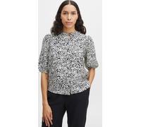 b.young BYILAMO SS SHIRT Chemisier à motifs pour femmes Chemise à manches courtes Col à volants et manches bouffantes Regular Fit
