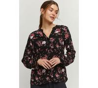 b.young BYMMJOELLA Chemise à manches longues femme Chemisier à col en V avec patte de boutonnage Imprimé allover Regular Fit en 100% viscose LENZING(TM) ECOVERO(TM)