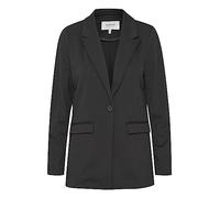 b.young BYRIZETTA Blazer long pour femme avec col à revers et bouton, coupe droite, avec stretch, Noir (200451), 42