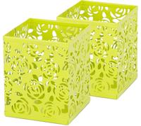B003-Gnx2 Porte-Crayons De Bureau En Métal-Pot À Crayons-Organiseur De Bureau-Organiseur De Bureau Peu Encombrant-Pot À Crayons-Vert