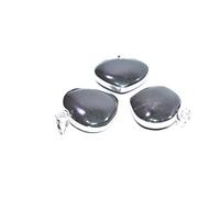 B07CK9LLMRNAMZ Lot de 3 pendentifs en forme de cœur en tourmaline noire pour guérison des chakras Reiki Yoga méditation, Small, Gemme
