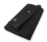 B1 Molleton de scène confectionné - Rideau Molleton occultant Opaque avec œillets de 40, idéal pour Film, Photo, théâtre & événements - 5 x 3 m, 300g/m2, Noir