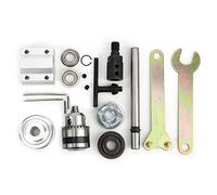 B10 Spindle Assembly, Accessory for Table Drill, M10 Shaft Sleeve with Three - Jaw Chuck, High Accuracy Spindle for Cutting Grinding Table, Includes Hex Wrench and Synchronizing Wh