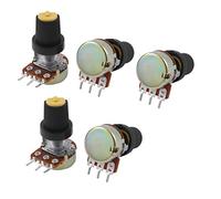 B100K 100K Résistances Variables Ohm 3 Bornes Audio Rotatif Type B Potentiomètre Potentiomètres Pot 5 Pcs Composants consommateurs d'énergie