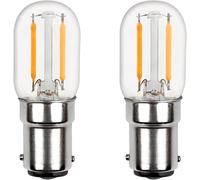 B15D 230V Cold White 6000K Led Light Bulb For Sewing Machine 150Lm 2W Replaces B15D 15W Halogen Lamp 2 Contacts Ac 220V Small Filament Led Bayonet Light Bulb, Pack Of 2