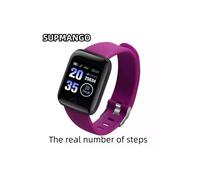 (B19 Violet)B19 Montre de sport intelligente avec compteur de pas réel, moniteur d'activité physique, bracelet