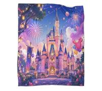 B1M7H4E9S Plaid château Conte de fées Microfibre Toucher Polaire Doux | 60x80inch douceur microfibre chaleur légère canapé lit déco impression 3D vive chambre enfant cadeau cocooning