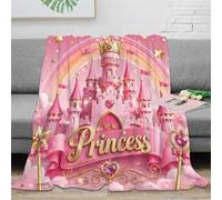 B1M7H4E9S Plaid château Princesse Microfibre Doux Enfant déco Chambre | 60x80inch toucher peluche sensation douce chaleur légère entretien facile