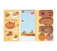 B1ykin Capybara Lot de 550 feuilles de notes autocollantes « Don't Worry Be Capy » - Cadeau idéal - Motif animal mignon - Pour enfants, enseignants, école, bureau