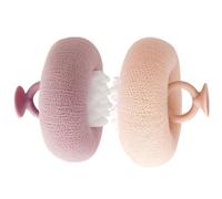 B2 Pieces Suction Cup Cleaning Brush Mesh Scrubber For Girls Boys Men Travel Home Hotel Spa Gym Beach Post-Workout Bath Time | Sponge Sunflower Design,2 In 1 Shower Loofah |