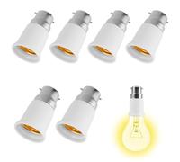 B22 to E27 Socket Adapter, B22 to E27 Bayonet Socket Converter, for LED, Halogène, CFL et Incandescente, prise Lampe 0-250V, Usage Maison et Bureau, 6pcs