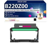 B220Z00 Tambour de Remplacement avec Puce pour Lexmark B2236dw MB2236adw MB2236adwe Imprimante,Black-1 Pack