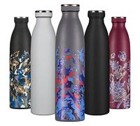 B2DO Bouteille d'eau Isotherme 750ml Gris Rouge | Gourde métallique réutilisable acier inoxydable à double paroi sous vide |Gourde isotherme de sport anti-fuite| Idée cadeau original femmes et hommes