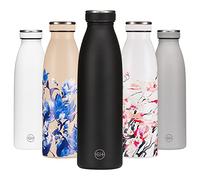 B2DO for GH Bouteille d'eau Isotherme 500ml Encre Noire | Gourde métallique réutilisable en acier inoxydable à double paroi sous vide | Gourde INOX isotherme de sport | Bouteille isotherme sans BPA