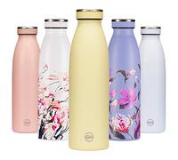 B2DO for GH Bouteille d'eau Isotherme 750ml Iris Jaune | Gourde métallique réutilisable en acier inoxydable à double paroi sous vide |Gourde INOX isotherme de sport | Bouteille isotherme sans BPA