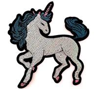 B2SEE Écusson Brodé Patch Thermocollant Paillettes Vetement Grand-e Format Taille Enfant Bebe Femme Licorne 19 cm