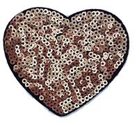 B2SEE Ecusson Coeur dorees Patch pailleté à Coudre Vetement Couture thermocollant