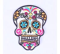 B2SEE Ecusson Patch Badge Applique Crane Tete de Mort Mexicain brodé-rie thermocollant