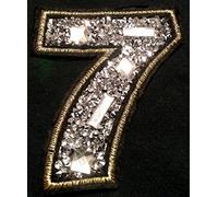 B2SEE Écusson Patch Badge Strass Brodé ecusson Patch Numero thermocollant 7, 8 cm