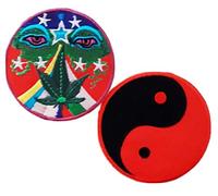 B2SEE Ecusson Patch Badge Zen Bouddha Yoga plénitude Hippie Paix Om OHM Symbole thermocollant Brode