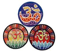 B2SEE Ecusson Patch Badge Zen Bouddha Yoga plénitude Hippie Paix Om OHM Symbole thermocollant Brode