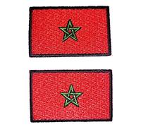 B2SEE Ecusson Patch Drapeau Afrique Maroc Marrakech Brode thermocollant 2 Pieces a 4,5x3 cm